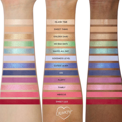 ColourPop x Stitch Beach Dreamin’ Eyeshadow Palette - Limited Edition 12-Shade Matte, Metallic & Pearlescent Glitter Eyeshadow - High-Pigment, Long-Wearing Eye Makeup (0.48 oz) Avelisse