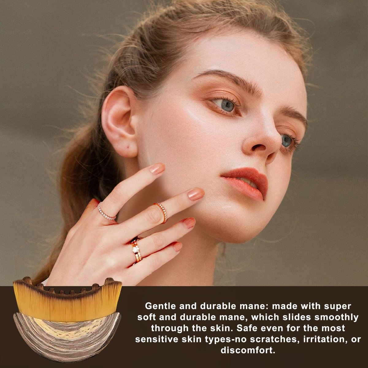 Lymphatic Contour Face Brush & Gua Sha Tool – Super Soft Facial Drainage Massager for Puffiness, Jawline Sculpting & Skin Tightening, Ergonomic Portable Beauty Tool for Sensitive Skin Daily Care - görsel 4