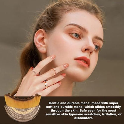 Lymphatic Contour Face Brush & Gua Sha Tool – Super Soft Facial Drainage Massager for Puffiness, Jawline Sculpting & Skin Tightening, Ergonomic Portable Beauty Tool for Sensitive Skin Daily Care