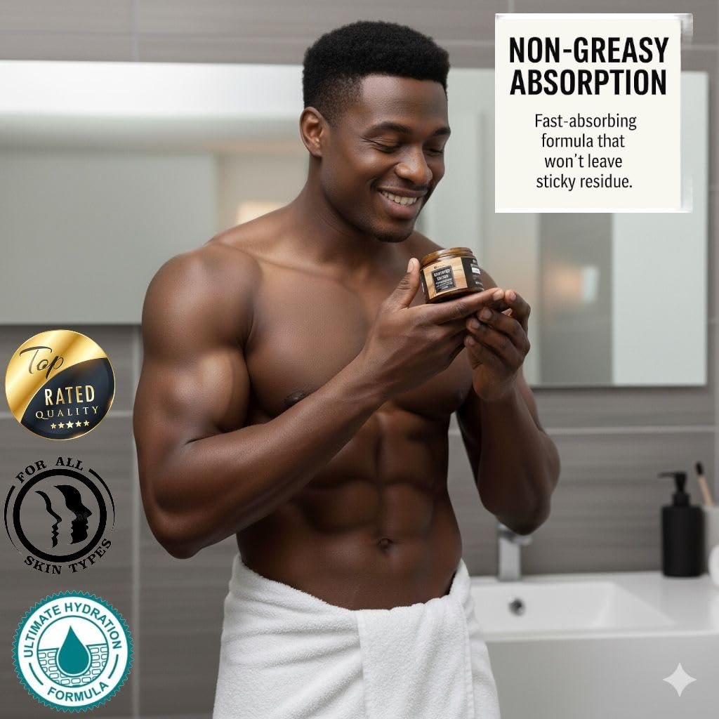 Cocoa King Body Butter for Men - 5.26 oz Moisturizing Body Cream with Cocoa Butter & Cologne Scent Avelisse