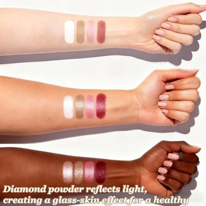 Kubot Eye & Cheek Palette - 4-in-1 Eyeshadow, Highlighter, Blush & Contour Powder for Natural Glow