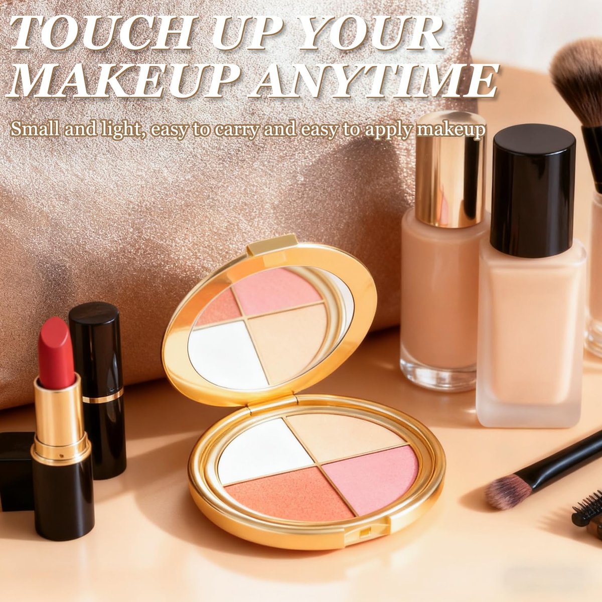 Kubot Eye & Cheek Palette - 4-in-1 Eyeshadow, Highlighter, Blush & Contour Powder for Natural Glow - görsel 9