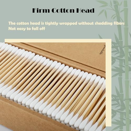 Natural Bamboo Cotton Swabs for Home & Beauty Care – Dual Round Tips, Eco-Friendly Paper Pack (500 Count) - görsel 10