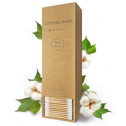 Natural Bamboo Cotton Swabs for Home & Beauty Care – Dual Round Tips, Eco-Friendly Paper Pack (500 Count) - görsel 2