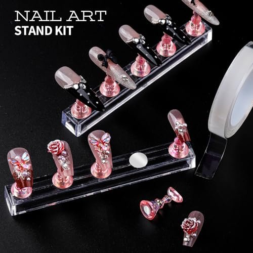 Teenitor Nail Charms and Nail Art Tools Set – 5 Boxes of 3D Nail Charms, Gems Rhinestones, 15 Nail Art Brushes, 5 Dotting Tools, 2 Nail Stands – Complete Nail Art Kit for Beginners & Professionals - görsel 14