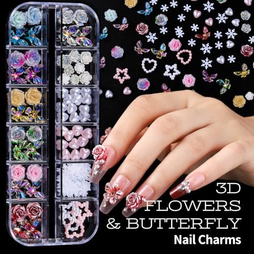Teenitor Nail Charms and Nail Art Tools Set – 5 Boxes of 3D Nail Charms, Gems Rhinestones, 15 Nail Art Brushes, 5 Dotting Tools, 2 Nail Stands – Complete Nail Art Kit for Beginners & Professionals - görsel 4
