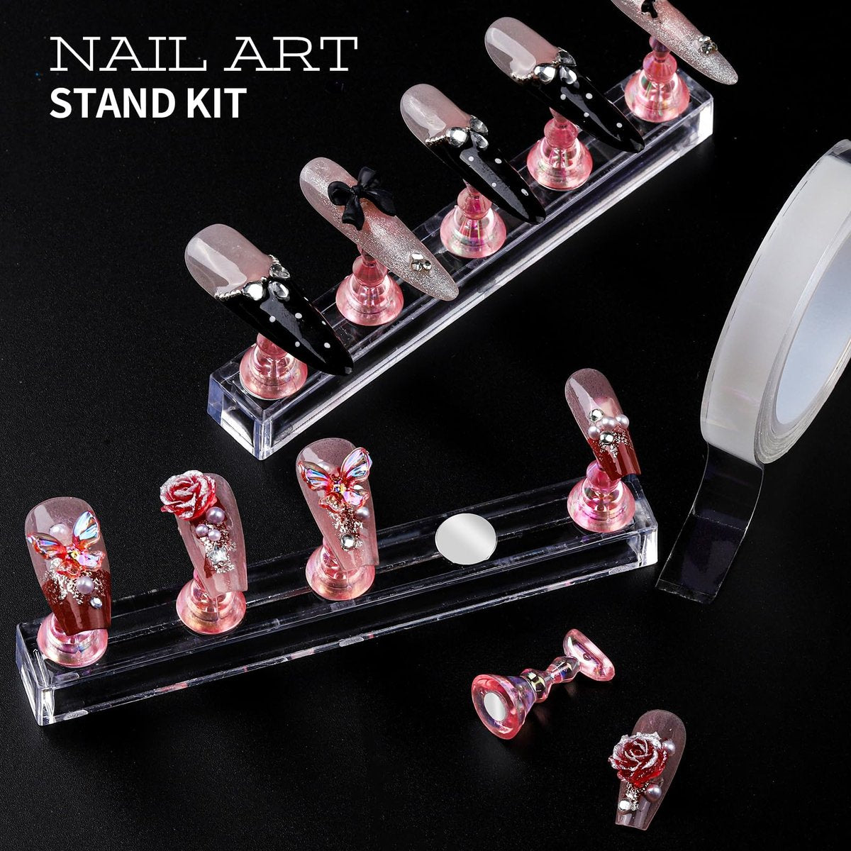 Teenitor Nail Charms and Nail Art Tools Set – 5 Boxes of 3D Nail Charms, Gems Rhinestones, 15 Nail Art Brushes, 5 Dotting Tools, 2 Nail Stands – Complete Nail Art Kit for Beginners & Professionals - görsel 13
