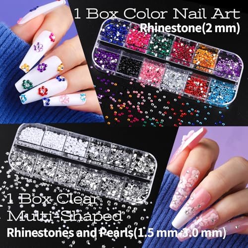 Teenitor Nail Charms and Nail Art Tools Set – 5 Boxes of 3D Nail Charms, Gems Rhinestones, 15 Nail Art Brushes, 5 Dotting Tools, 2 Nail Stands – Complete Nail Art Kit for Beginners & Professionals - görsel 10