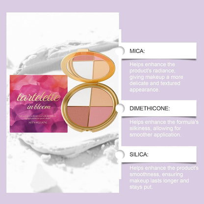 Denir Bonee 4-in-1 Eye & Cheek Palette - Eyeshadow, Highlighter & Contour Kit for Face Defining Makeup