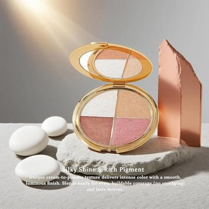 Denir Bonee 4-in-1 Eye & Cheek Palette - Eyeshadow, Highlighter & Contour Kit for Face Defining Makeup