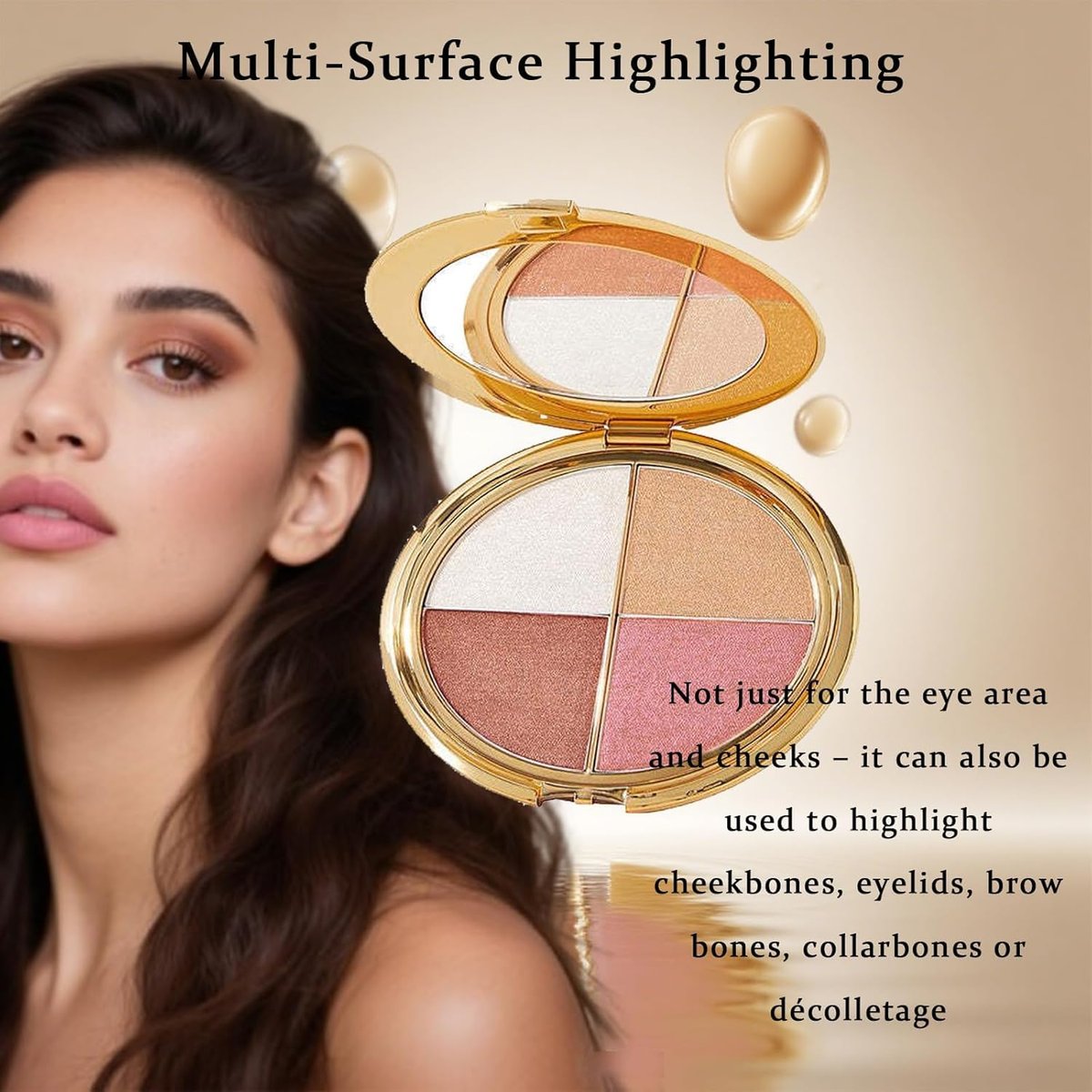 Denir Bonee 4-in-1 Eye & Cheek Palette - Eyeshadow, Highlighter & Contour Kit for Face Defining Makeup - görsel 7