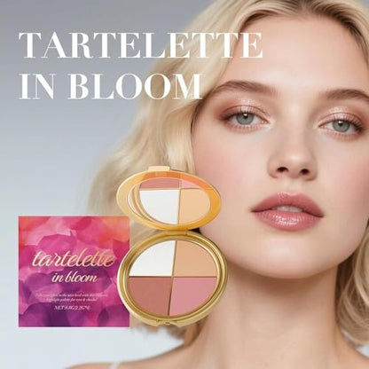 Denir Bonee 4-in-1 Eye & Cheek Palette - Eyeshadow, Highlighter & Contour Kit for Face Defining Makeup