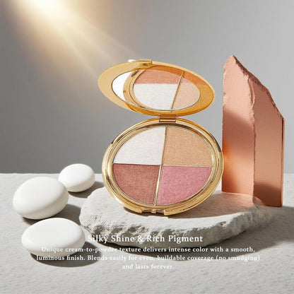 Denir Bonee 4-in-1 Eye & Cheek Palette - Eyeshadow, Highlighter & Contour Kit for Face Defining Makeup