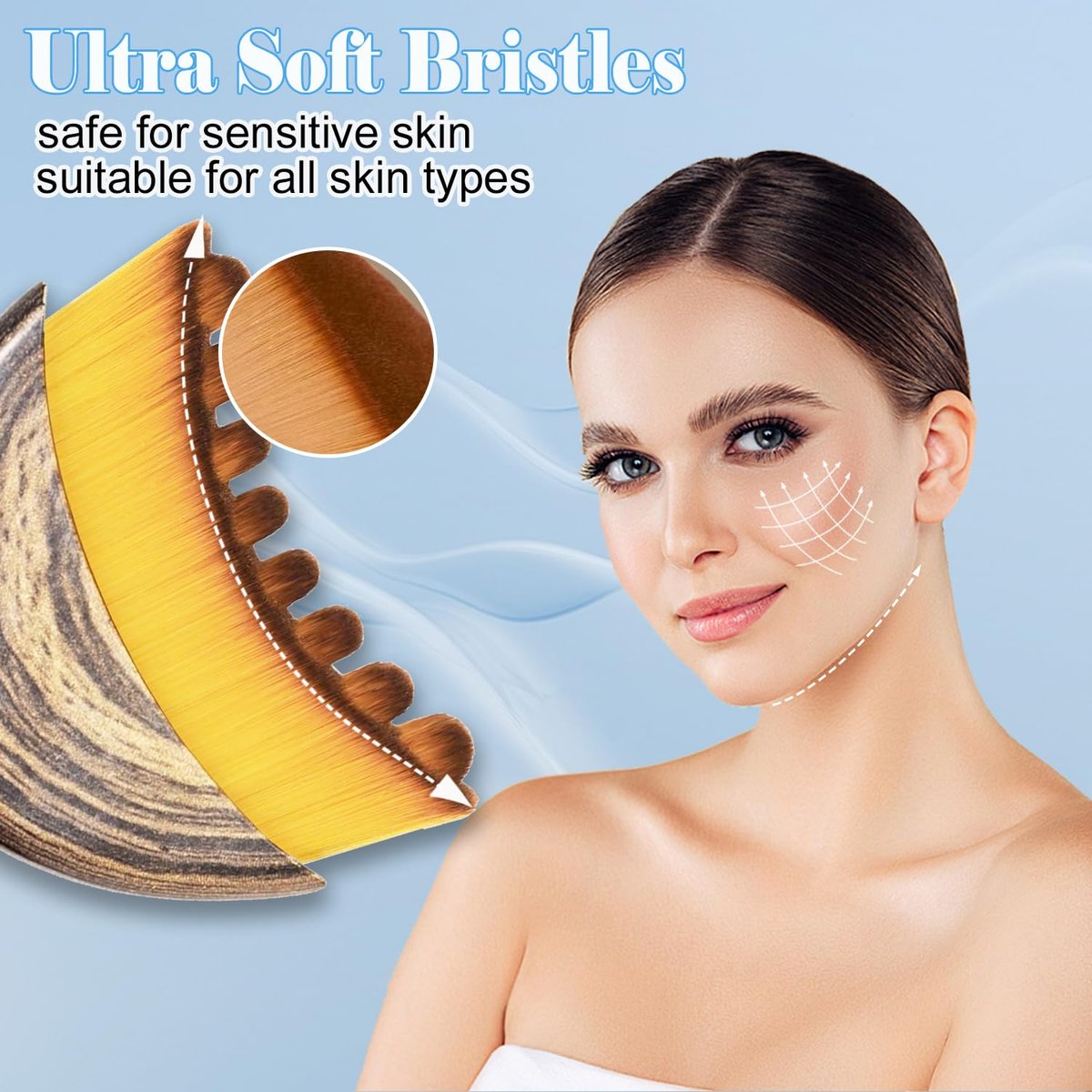 Lymphatic Contour Face Brush for Drainage, Elasticity & Brightening - Brown Plastic Avelisse