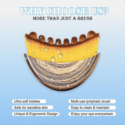Lymphatic Contour Face Brush for Drainage, Elasticity & Brightening - Brown Plastic Avelisse
