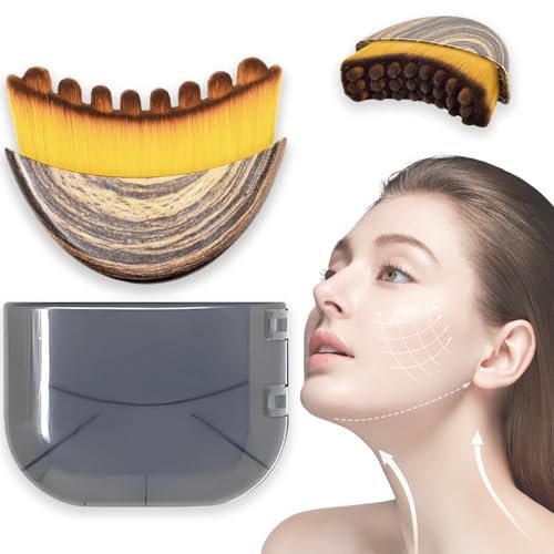 Lymphatic Contour Face Brush for Drainage, Elasticity & Brightening - Brown Plastic Avelisse