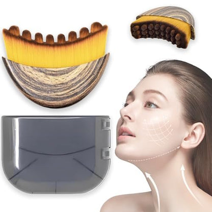 Lymphatic Contour Face Brush for Drainage, Elasticity & Brightening - Brown Plastic Avelisse