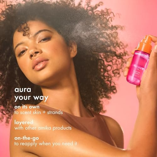 Amika Aura Hair and Body Mist - Pink Grapefruit, Juicy Apricot + Warm Vanilla | 3 Fl Oz Avelisse