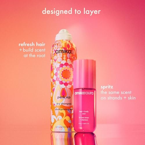 Amika Aura Hair and Body Mist - Pink Grapefruit, Juicy Apricot + Warm Vanilla | 3 Fl Oz Avelisse