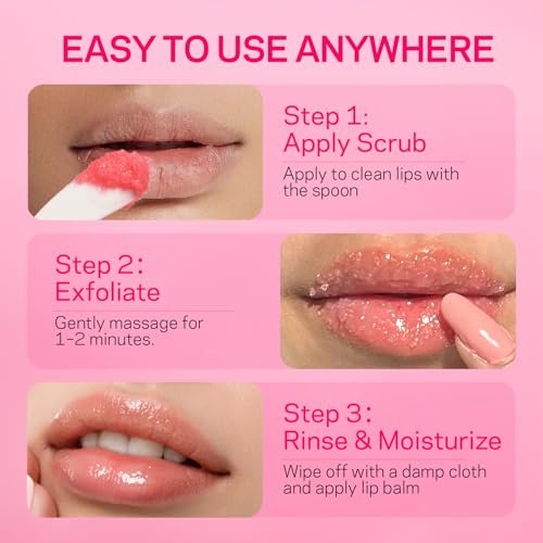 AMOADO Sugar Lip Scrub for Dark Lips – Exfoliating Lip Scrub for Smooth & Soft Lips with Watermelon & Guava, Lip Exfoliator & Moisturizer for Dry, Chapped Lips, Natural Lip Care, 1.2 oz/35g - görsel 12