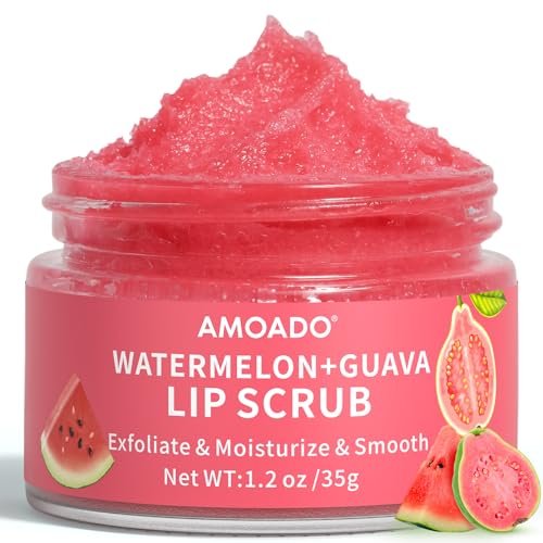 AMOADO Sugar Lip Scrub for Dark Lips – Exfoliating Lip Scrub for Smooth & Soft Lips with Watermelon & Guava, Lip Exfoliator & Moisturizer for Dry, Chapped Lips, Natural Lip Care, 1.2 oz/35g - görsel 2