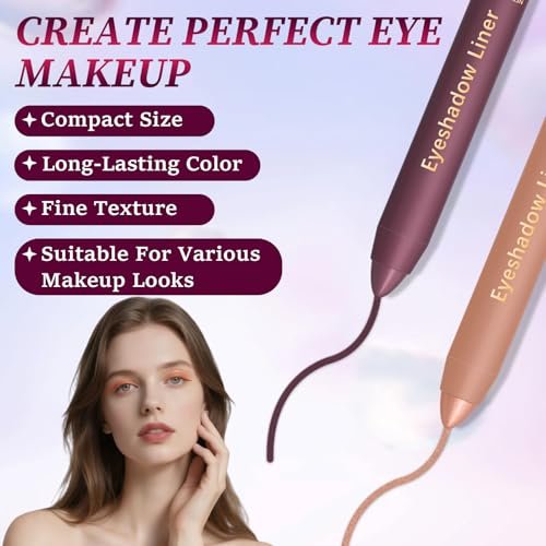 Shadow Liner 2in1 Eyeliner Eyeshadow Duo - Waterproof, Smudge-Proof, Long-Lasting - Champagne & Purple - görsel 12