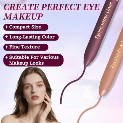 Shadow Liner 2in1 Eyeliner Eyeshadow Duo - Waterproof, Smudge-Proof, Long-Lasting - Champagne & Purple