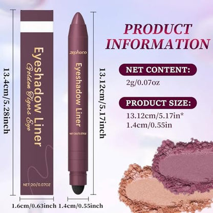 rexibuz Shadow Liner 2-in-1 Eyeliner Eyeshadow Duo - Waterproof, Long-Lasting & Smudge-Proof - Champagne Gold + Plum Avelisse
