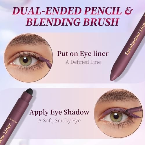 Shadow Liner 2in1 Eyeliner Eyeshadow Duo - Waterproof, Smudge-Proof, Long-Lasting - Champagne & Purple - görsel 6