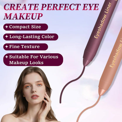 Shadow Liner 2in1 Eyeliner Eyeshadow Duo - Waterproof, Smudge-Proof, Long-Lasting - Champagne & Purple