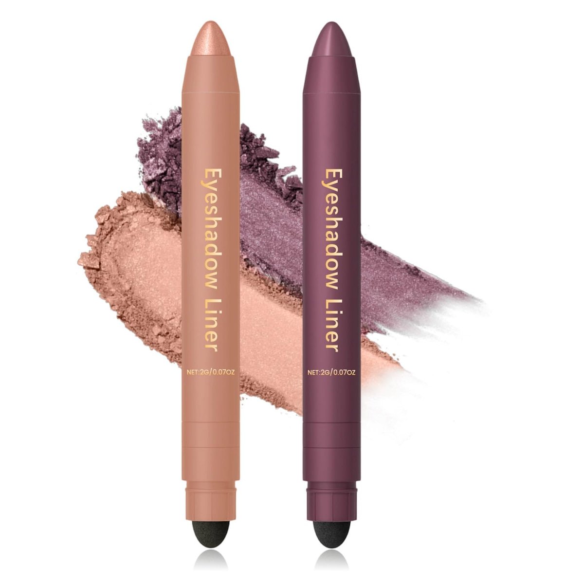 rexibuz Shadow Liner 2-in-1 Eyeliner Eyeshadow Duo - Waterproof, Long-Lasting & Smudge-Proof - Champagne Gold + Plum Avelisse