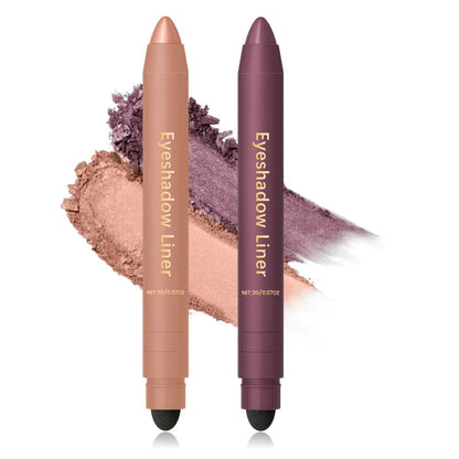 rexibuz Shadow Liner 2-in-1 Eyeliner Eyeshadow Duo - Waterproof, Long-Lasting & Smudge-Proof - Champagne Gold + Plum Avelisse