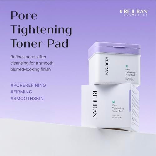 REJURAN Pore Tightening Toner Pad with PDRx 3% and DOT c-PDRN – Exfoliating Pads with AHA BHA PHA for Daily Pore Cleansing, Oil-Moisture Balance & Cooling Care, Smoother-Looking Skin (60 Count) Avelisse