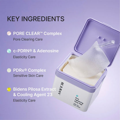 REJURAN Pore Tightening Toner Pad with PDRx 3% and DOT c-PDRN – Exfoliating Pads with AHA BHA PHA for Daily Pore Cleansing, Oil-Moisture Balance & Cooling Care, Smoother-Looking Skin (60 Count) Avelisse