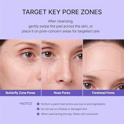 REJURAN Pore Tightening Toner Pad with PDRx 3% and DOT c-PDRN – Exfoliating Pads with AHA BHA PHA for Daily Pore Cleansing, Oil-Moisture Balance & Cooling Care, Smoother-Looking Skin (60 Count) Avelisse