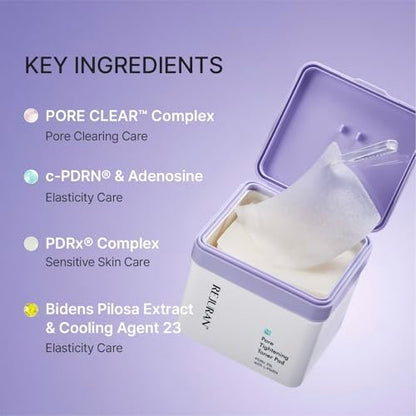 REJURAN Pore Tightening Toner Pad with PDRx 3% and DOT c-PDRN – Exfoliating Pads with AHA BHA PHA for Daily Pore Cleansing, Oil-Moisture Balance & Cooling Care, Smoother-Looking Skin (60 Count) Avelisse