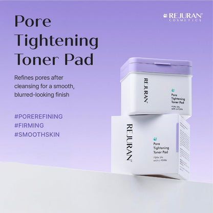 REJURAN Pore Tightening Toner Pad with PDRx 3% and DOT c-PDRN – Exfoliating Pads with AHA BHA PHA for Daily Pore Cleansing, Oil-Moisture Balance & Cooling Care, Smoother-Looking Skin (60 Count) Avelisse