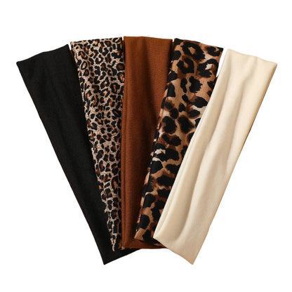 Weazppre 5-Pack Animal Print Pattern Headbands for Women – Stylish Elastic Hair Bands