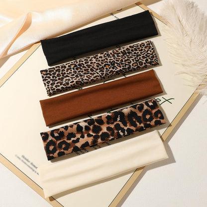 Weazppre 5-Pack Animal Print Pattern Headbands for Women – Stylish Elastic Hair Bands