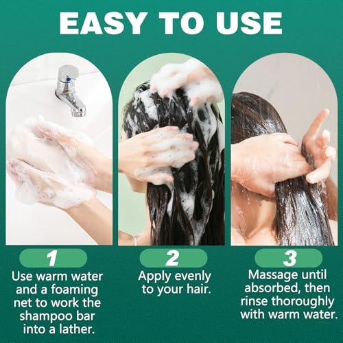 Finturo 2-Pack Seven Green Shampoo Bar with Grass Extract - Natural Solid Shampoo for Women & Men, 0.5 oz Each Avelisse