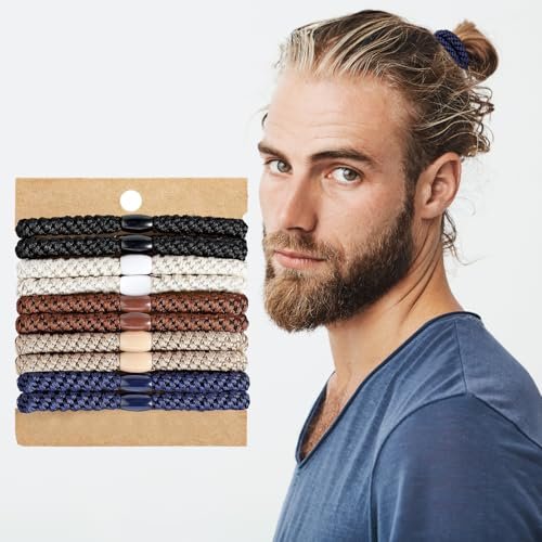 Clofiak 10-Pack Braided Hair Ties for Men – No Crease, No Damage – Ideal for Curly, Thick, Dense, and Long Hair - görsel 10