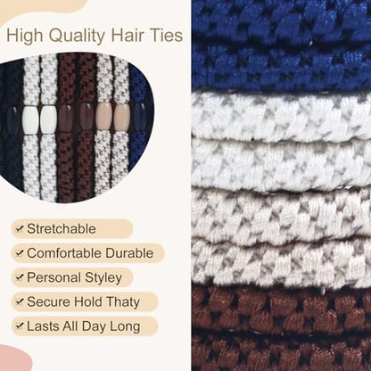 Clofiak 10-Pack Braided Hair Ties for Men – No Crease, No Damage – Ideal for Curly, Thick, Dense, and Long Hair