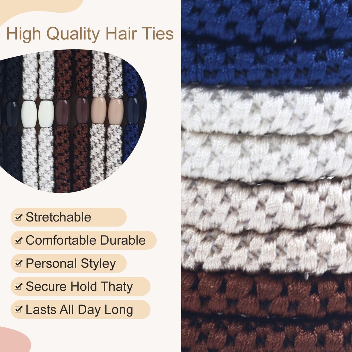 Clofiak 10-Pack Braided Hair Ties for Men – No Crease, No Damage – Ideal for Curly, Thick, Dense, and Long Hair - görsel 7