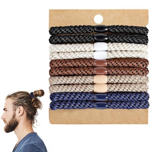 Clofiak 10-Pack Braided Hair Ties for Men – No Crease, No Damage – Ideal for Curly, Thick, Dense, and Long Hair - görsel 2