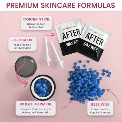 Tress Wellness Stripless Wax Kit for Face, Eyebrow & Lip – Quick & Easy Mini Wax Warmer for Women & Men, USB, Mess-Free, Compact & Travel-Ready Waxing Kit Avelisse