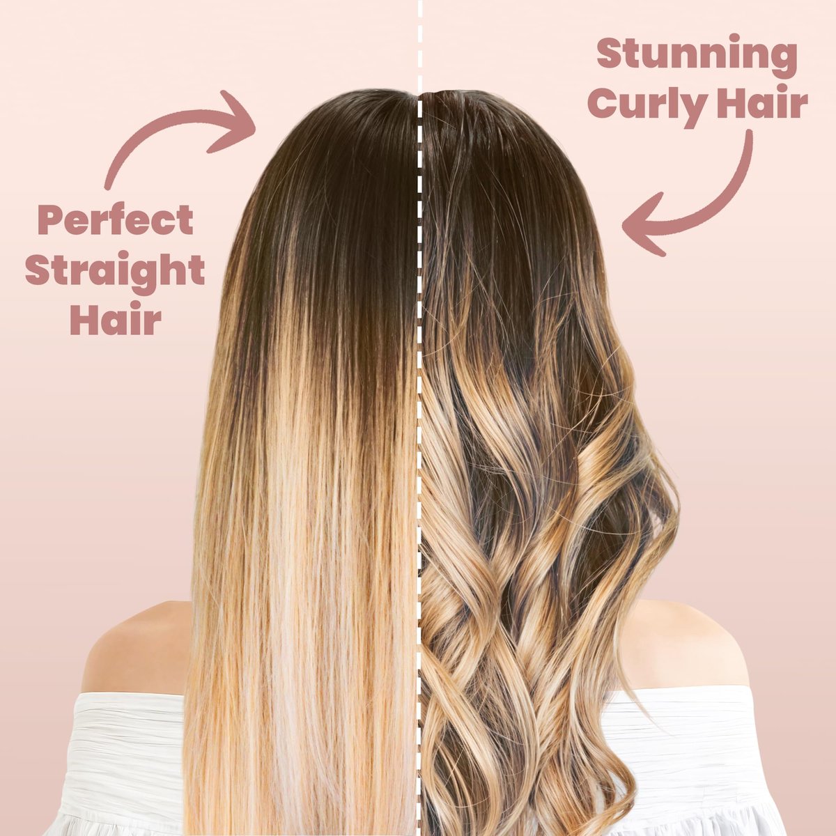 VISOFO 1.5 Inch Wavy Thermal Brush Blow Out - Hot Round Heated Curling Iron for Voluminous Curls, Ceramic Wand, 25s Fast Heating, Rose Gold Avelisse