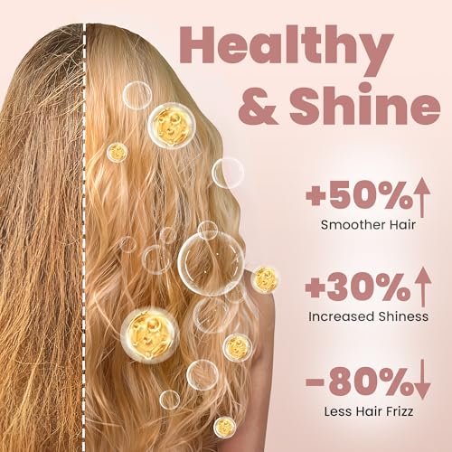 VISOFO 1.5 Inch Wavy Thermal Brush Blow Out - Hot Round Heated Curling Iron for Voluminous Curls, Ceramic Wand, 25s Fast Heating, Rose Gold Avelisse
