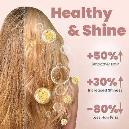 VISOFO 1.5 Inch Wavy Thermal Brush Blow Out - Hot Round Heated Curling Iron for Voluminous Curls, Ceramic Wand, 25s Fast Heating, Rose Gold Avelisse