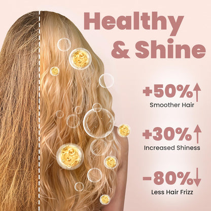 VISOFO 1.5 Inch Wavy Thermal Brush Blow Out - Hot Round Heated Curling Iron for Voluminous Curls, Ceramic Wand, 25s Fast Heating, Rose Gold Avelisse