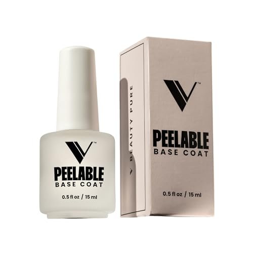 V Beauty Pure Peel Off Gel Base Coat - Damage-Free, Easy Peel, Zero Soak-Off, Quick Manicure Change, Fast Drying Nail Base - 0.5 Fl Oz Avelisse